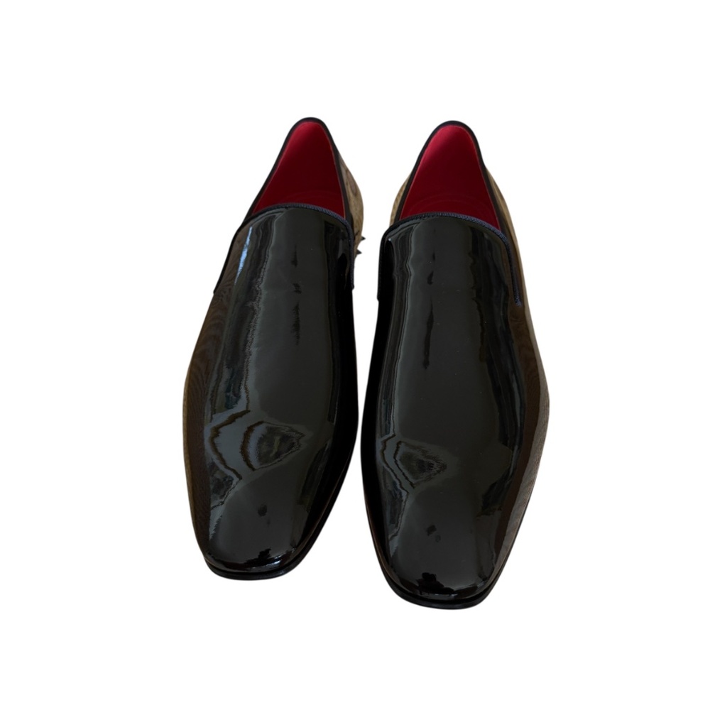 Christian Louboutin Marquees Flat Black Patent Leather Dress Loafer Shoe sz 44.5 - Picture 2 of 15